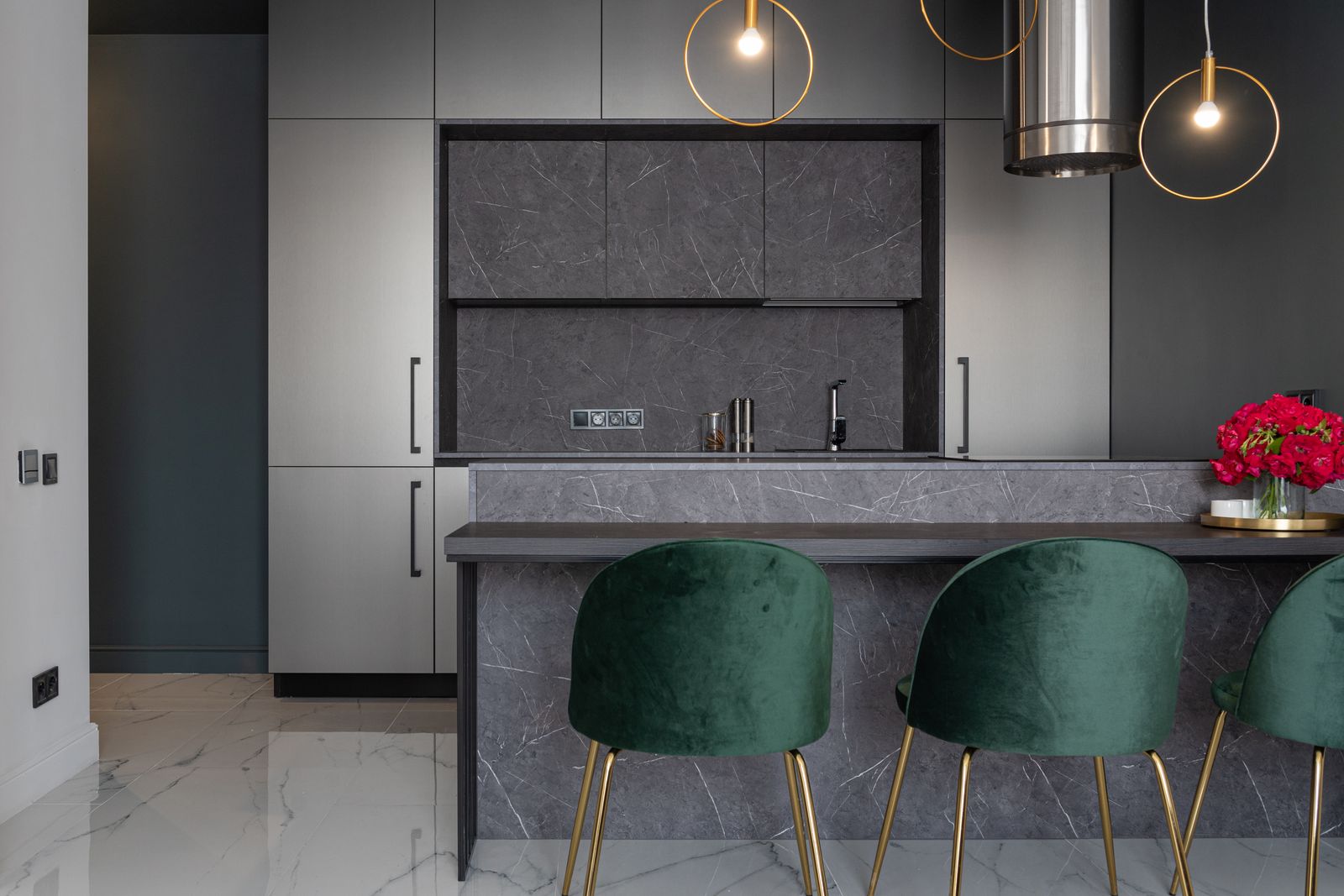 A luxury kitchen with built-in column refrigeration — Fisher & Paykel repair technicians